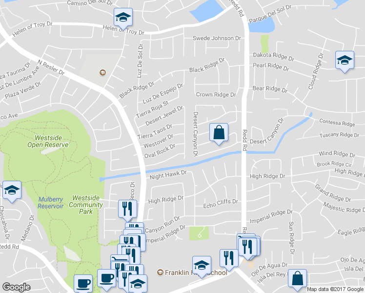 map of restaurants, bars, coffee shops, grocery stores, and more near 7101 Golden Hawk Drive in El Paso