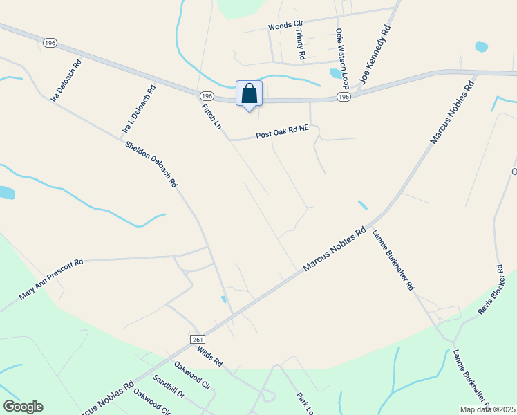 map of restaurants, bars, coffee shops, grocery stores, and more near Firestation Road Northeast in Glennville