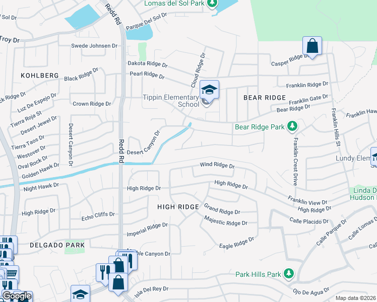 map of restaurants, bars, coffee shops, grocery stores, and more near 6684 Tuscany Ridge Drive in El Paso