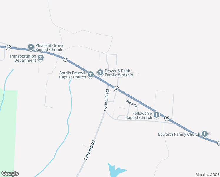 map of restaurants, bars, coffee shops, grocery stores, and more near 622 Alabama 30 in Eufaula