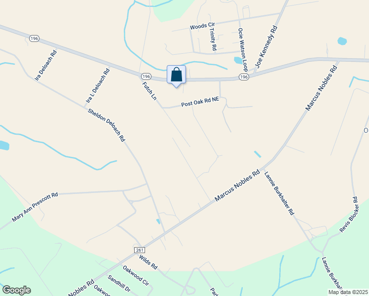 map of restaurants, bars, coffee shops, grocery stores, and more near Firestation Road Northeast in Glennville