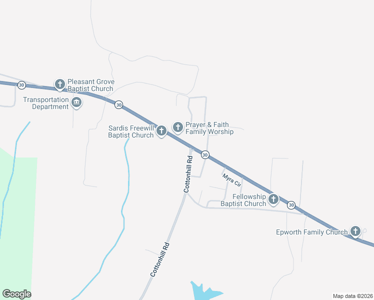 map of restaurants, bars, coffee shops, grocery stores, and more near 622 Alabama 30 in Eufaula