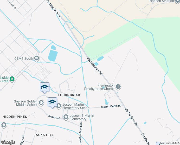 map of restaurants, bars, coffee shops, grocery stores, and more near 1200 Old Sunbury Road in Hinesville