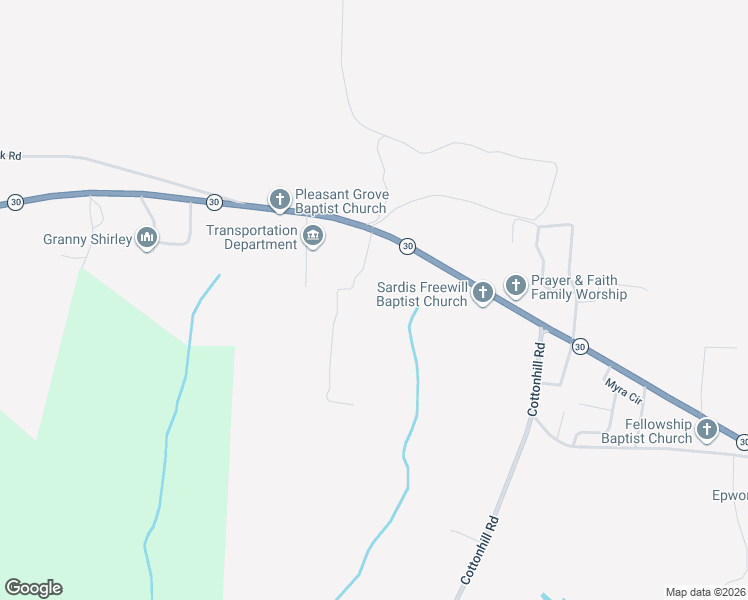 map of restaurants, bars, coffee shops, grocery stores, and more near 52 Archie Drive in Eufaula