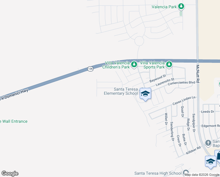 map of restaurants, bars, coffee shops, grocery stores, and more near 5955 Megan Street in Santa Teresa