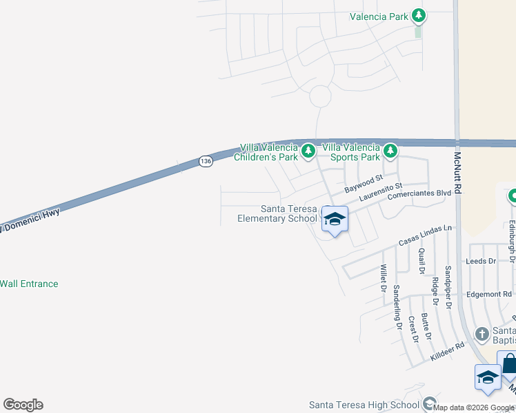 map of restaurants, bars, coffee shops, grocery stores, and more near 5955 Megan Street in Santa Teresa