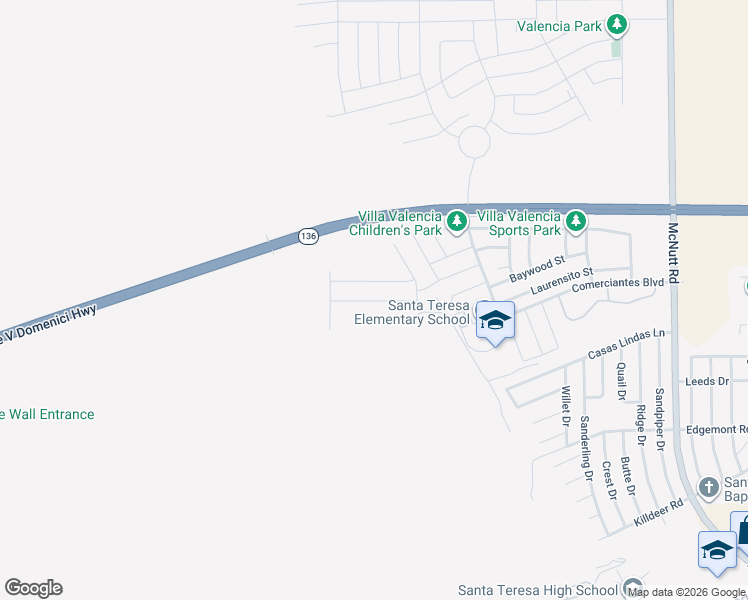 map of restaurants, bars, coffee shops, grocery stores, and more near 5955 Megan Street in Santa Teresa