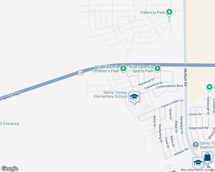 map of restaurants, bars, coffee shops, grocery stores, and more near 5937 Megan Street in Santa Teresa