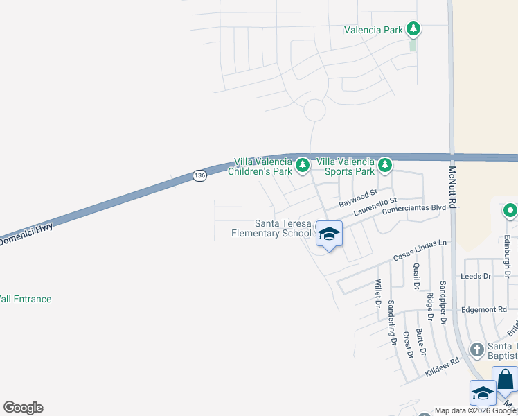 map of restaurants, bars, coffee shops, grocery stores, and more near 5937 Megan Street in Santa Teresa