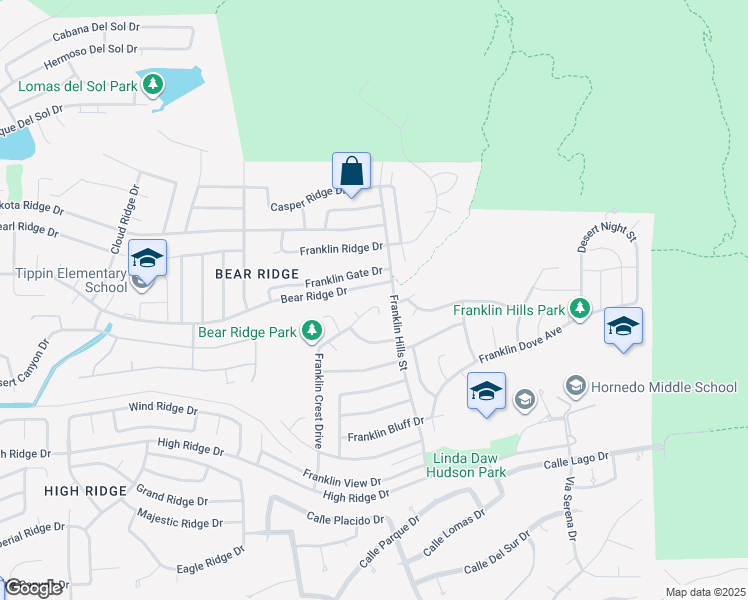 map of restaurants, bars, coffee shops, grocery stores, and more near 6321 Franklin Crest Drive in El Paso