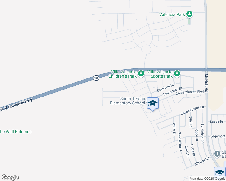 map of restaurants, bars, coffee shops, grocery stores, and more near 6038 Summer Ridge Avenue in Santa Teresa