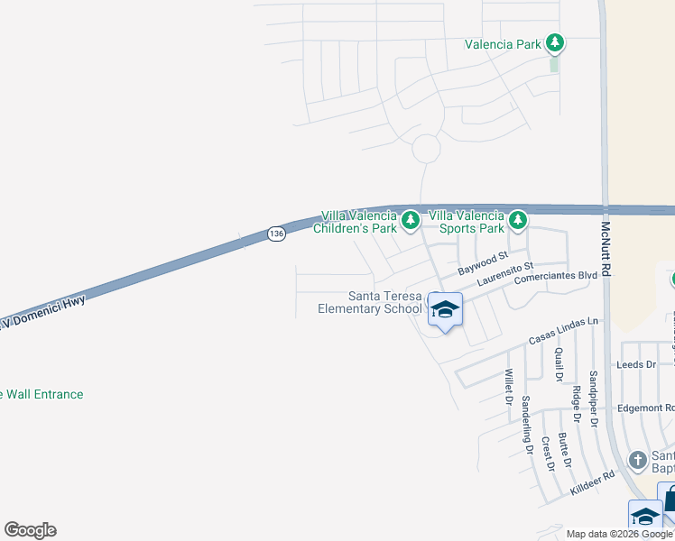map of restaurants, bars, coffee shops, grocery stores, and more near 6038 Summer Ridge Avenue in Santa Teresa