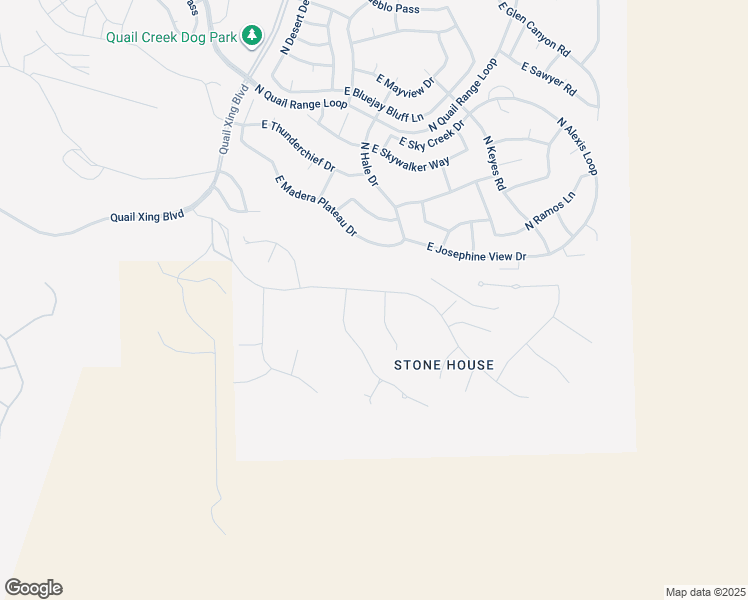 map of restaurants, bars, coffee shops, grocery stores, and more near 293 North Palomino Run Place in Sahuarita