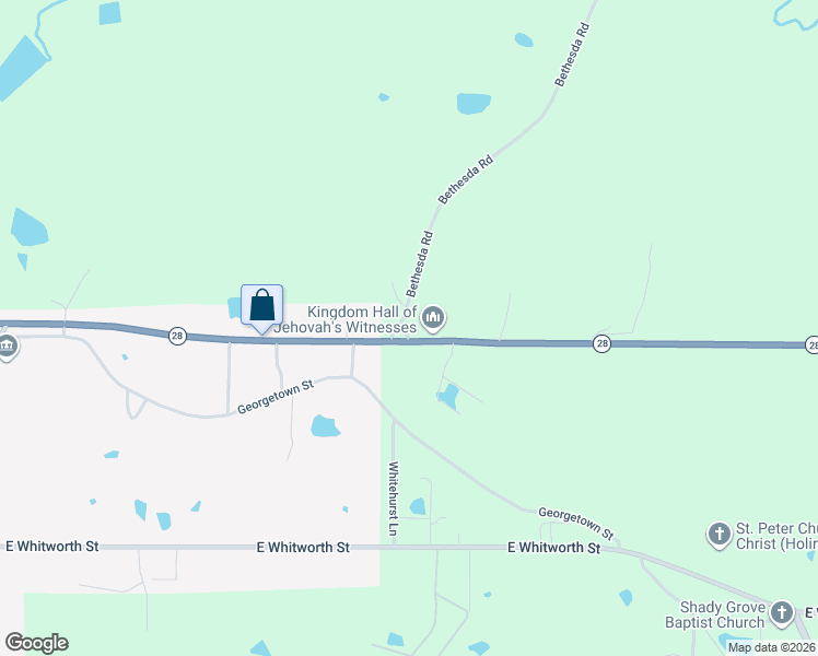 map of restaurants, bars, coffee shops, grocery stores, and more near 1011 Bethesda Road in Hazlehurst