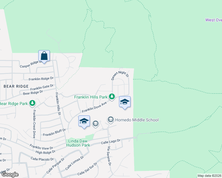 map of restaurants, bars, coffee shops, grocery stores, and more near 1268 Desert Night Street in El Paso