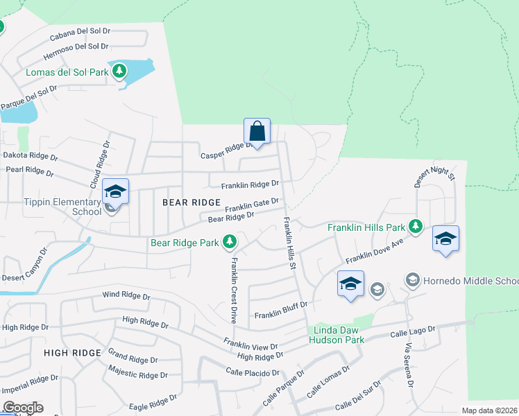 map of restaurants, bars, coffee shops, grocery stores, and more near 6320 Franklin Gate Drive in El Paso