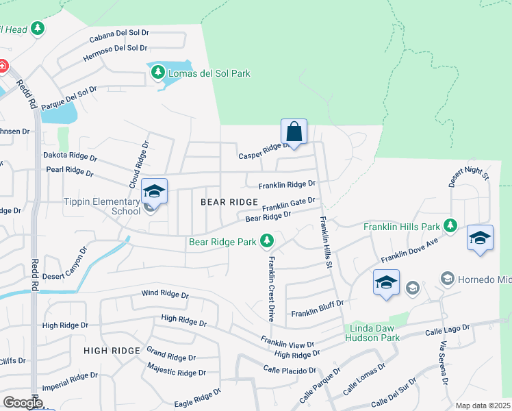 map of restaurants, bars, coffee shops, grocery stores, and more near 6393 Franklin Gate Drive in El Paso
