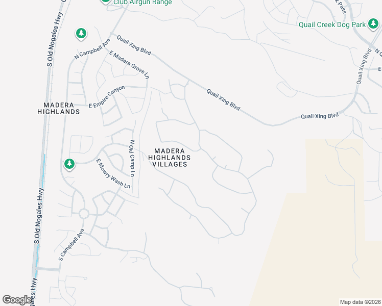 map of restaurants, bars, coffee shops, grocery stores, and more near 1350 East Pecan Meadow Lane in Sahuarita