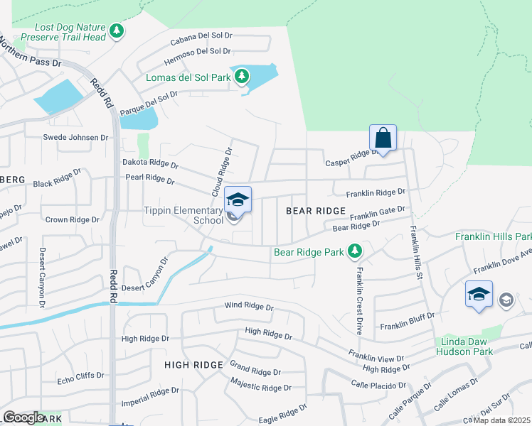 map of restaurants, bars, coffee shops, grocery stores, and more near 1463 Pioneer Ridge Drive in El Paso
