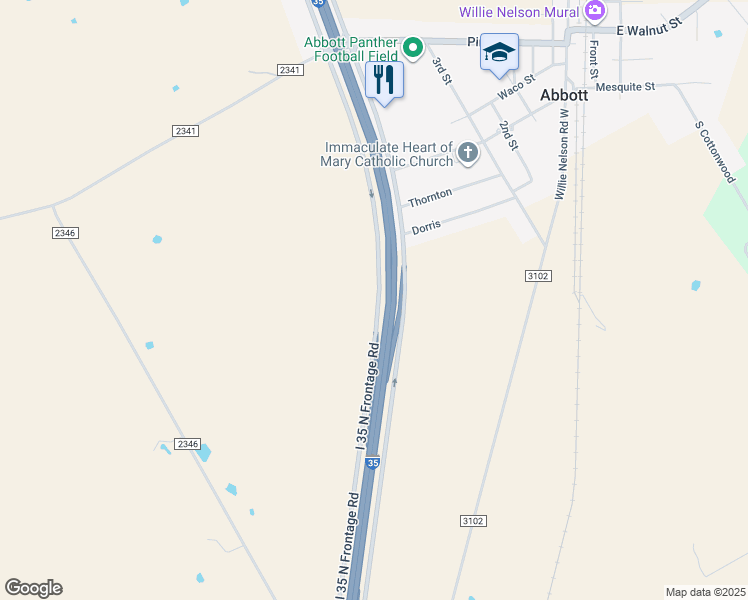 map of restaurants, bars, coffee shops, grocery stores, and more near in Abbott