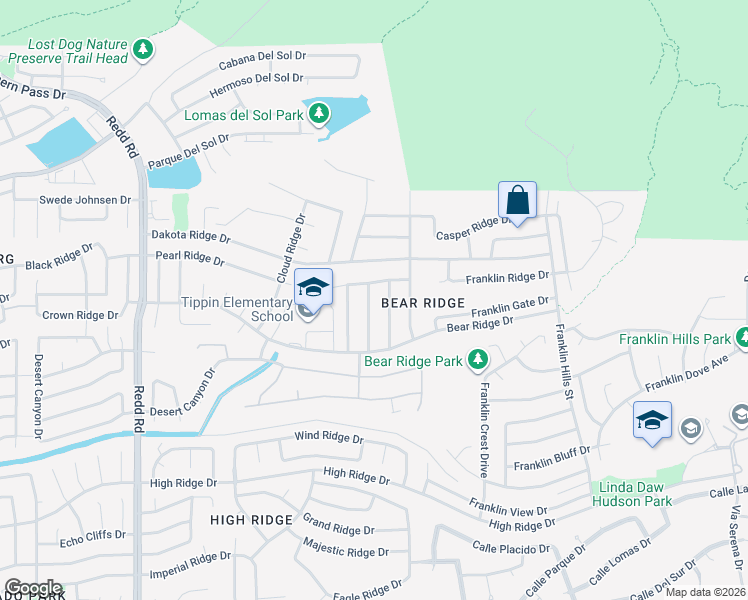 map of restaurants, bars, coffee shops, grocery stores, and more near 1463 Pioneer Ridge Drive in El Paso