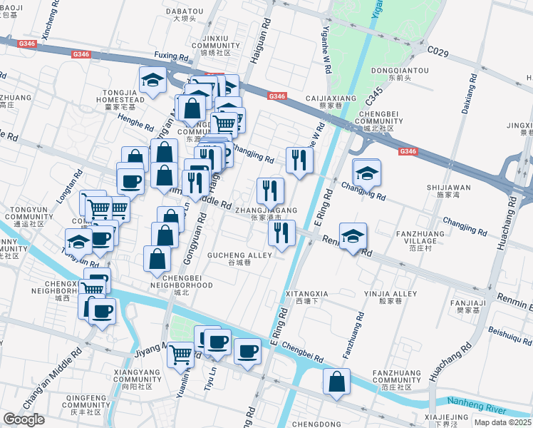map of restaurants, bars, coffee shops, grocery stores, and more near in Suzhou