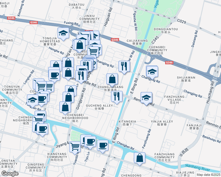 map of restaurants, bars, coffee shops, grocery stores, and more near in Suzhou