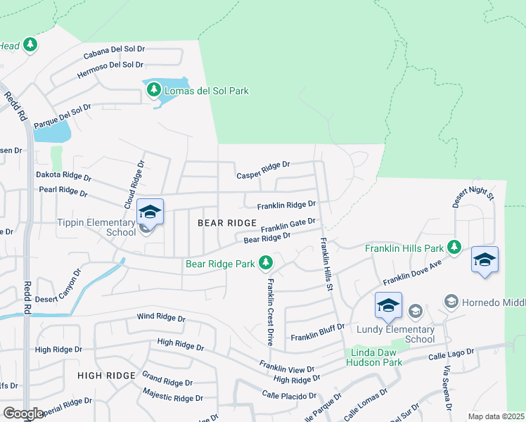 map of restaurants, bars, coffee shops, grocery stores, and more near 6376 Franklin Ridge Drive in El Paso