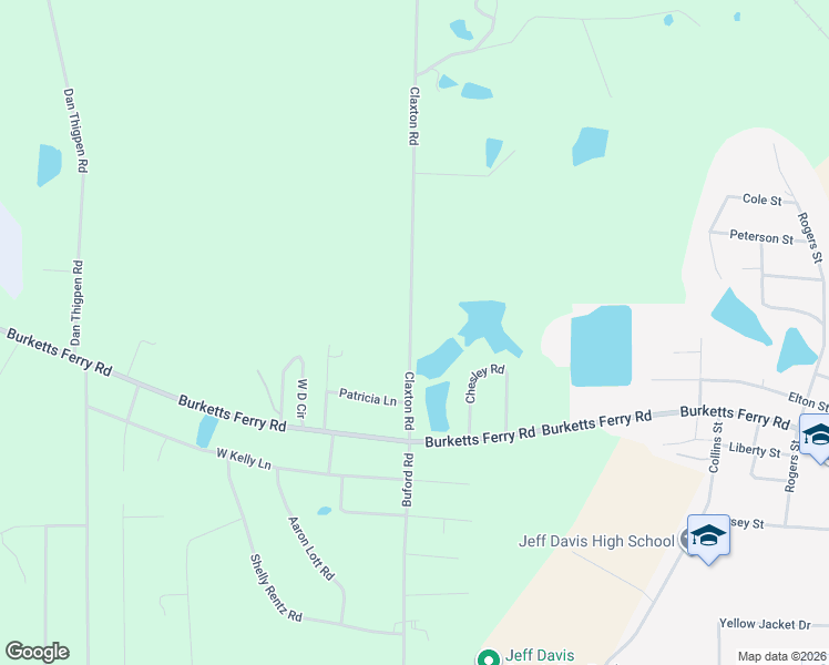 map of restaurants, bars, coffee shops, grocery stores, and more near 59 Claxton Road in Hazlehurst