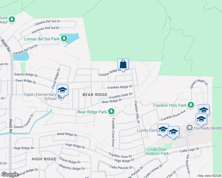 map of restaurants, bars, coffee shops, grocery stores, and more near 6400 Dakota Ridge Drive in El Paso