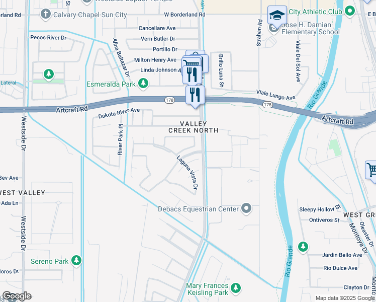 map of restaurants, bars, coffee shops, grocery stores, and more near 609 Cinnamon Teal Circle in El Paso
