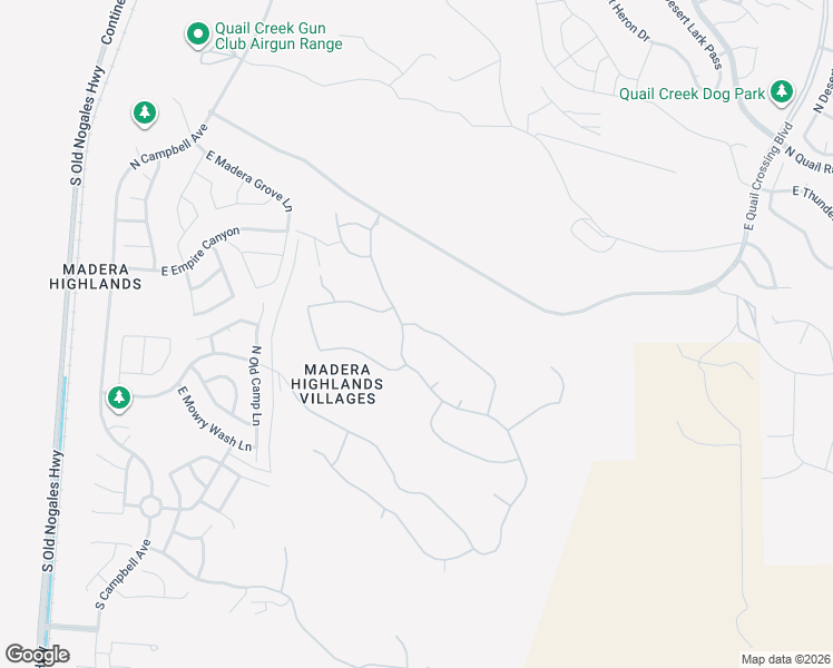 map of restaurants, bars, coffee shops, grocery stores, and more near 1414 East Cattle Graze Loop in Sahuarita