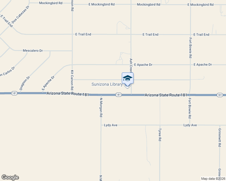 map of restaurants, bars, coffee shops, grocery stores, and more near 6430 Arizona 181 in Cochise County