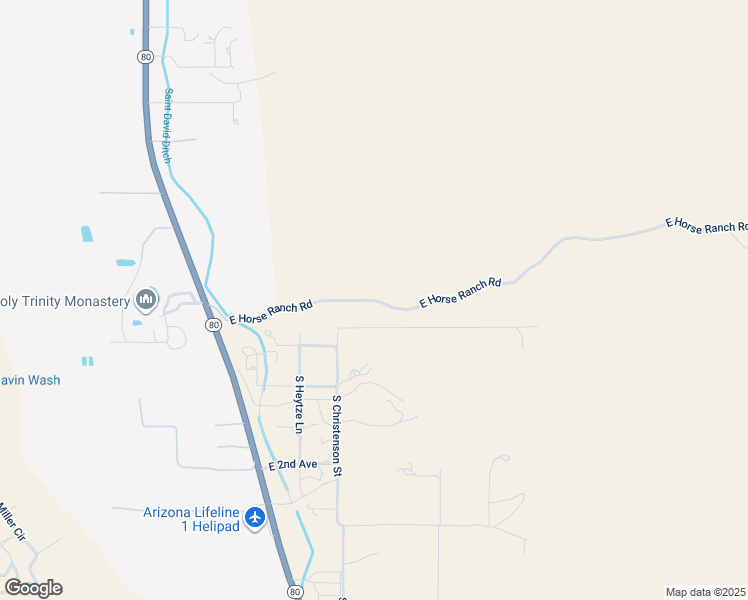 map of restaurants, bars, coffee shops, grocery stores, and more near East Horse Ranch Road in Saint David
