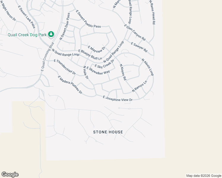 map of restaurants, bars, coffee shops, grocery stores, and more near 2475 East Rolling Meadow Lane in Sahuarita