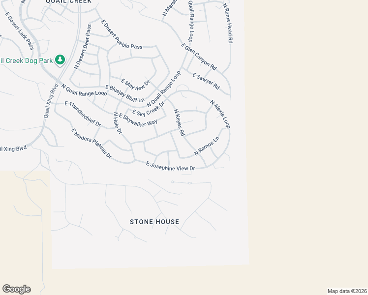 map of restaurants, bars, coffee shops, grocery stores, and more near 525 North Keyes Road in Green Valley
