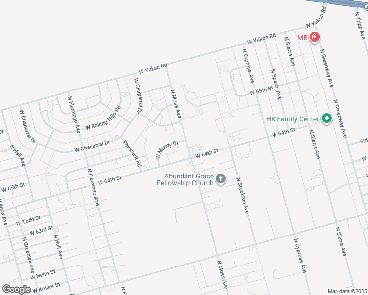 map of restaurants, bars, coffee shops, grocery stores, and more near 6436 North Moss Avenue in Odessa