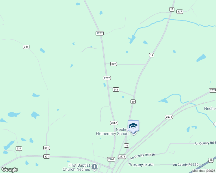 map of restaurants, bars, coffee shops, grocery stores, and more near County Road 344 in Palestine