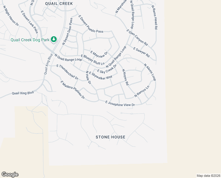 map of restaurants, bars, coffee shops, grocery stores, and more near 2466 East Canyon Crossing Drive in Sahuarita