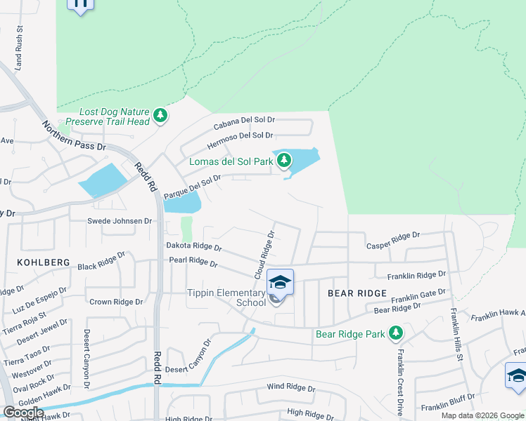 map of restaurants, bars, coffee shops, grocery stores, and more near 6713 Capitan Ridge in El Paso