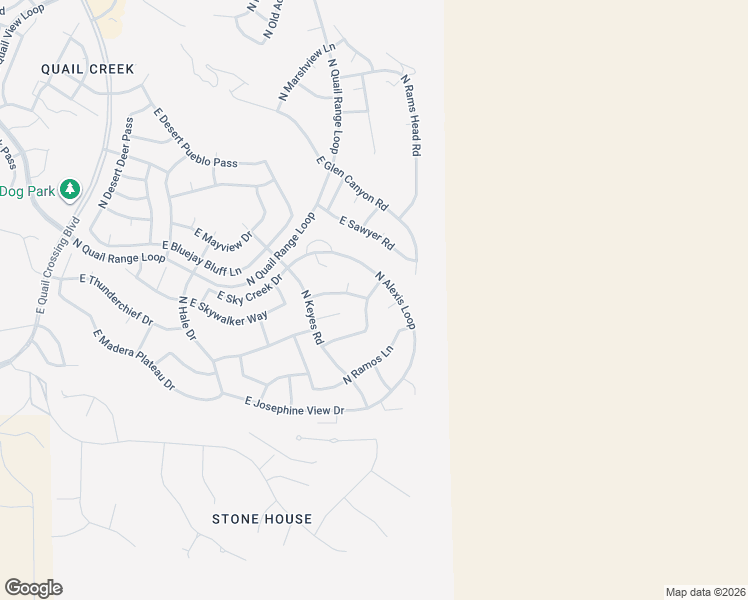 map of restaurants, bars, coffee shops, grocery stores, and more near 727 North Pebbles Ridge Drive in Green Valley
