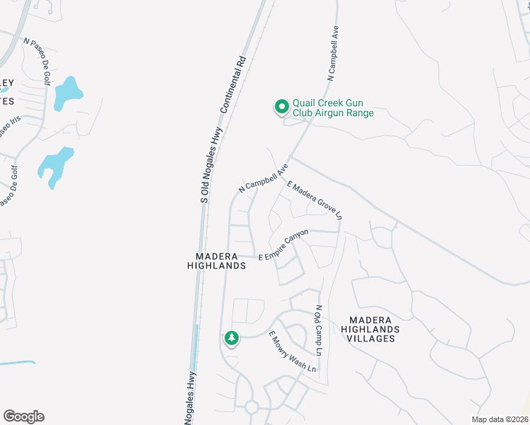 map of restaurants, bars, coffee shops, grocery stores, and more near 740 North Tree Mist Lane in Sahuarita