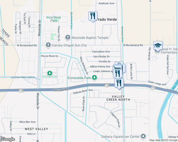 map of restaurants, bars, coffee shops, grocery stores, and more near 737 Milton Henry Avenue in El Paso