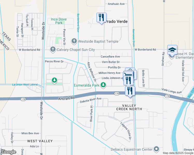 map of restaurants, bars, coffee shops, grocery stores, and more near 737 Milton Henry Avenue in El Paso