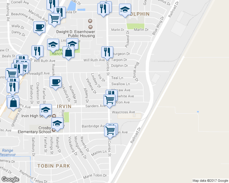 map of restaurants, bars, coffee shops, grocery stores, and more near 5812 Macaw Avenue in El Paso