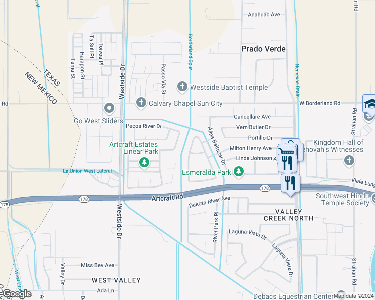 map of restaurants, bars, coffee shops, grocery stores, and more near 6305 Rudy Vidovic Street in El Paso