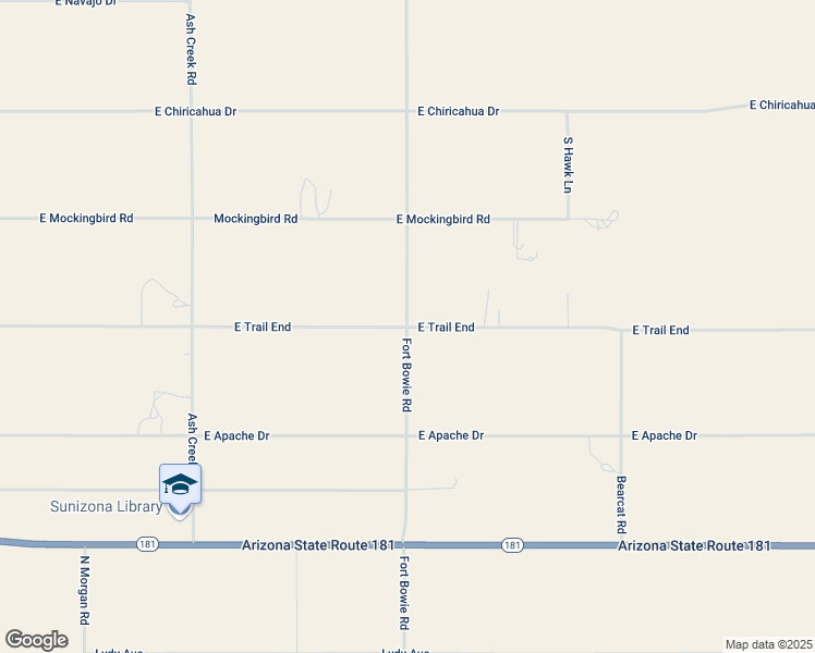 map of restaurants, bars, coffee shops, grocery stores, and more near East Trail End in Cochise