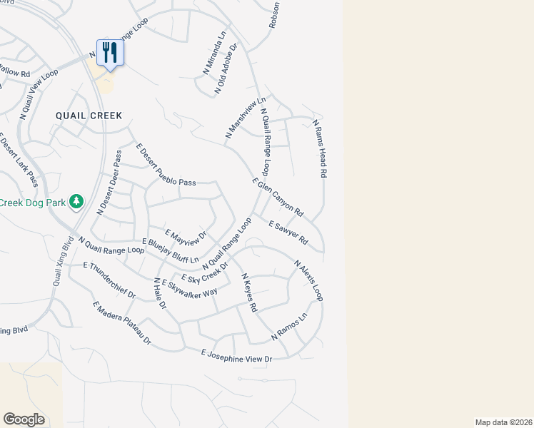 map of restaurants, bars, coffee shops, grocery stores, and more near 944 North Rhodes Drive in Green Valley