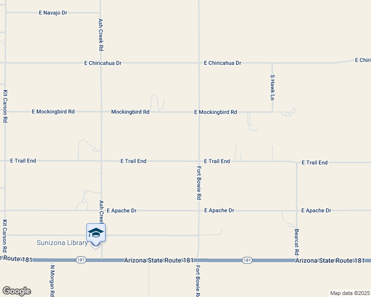 map of restaurants, bars, coffee shops, grocery stores, and more near East Trail End in Cochise
