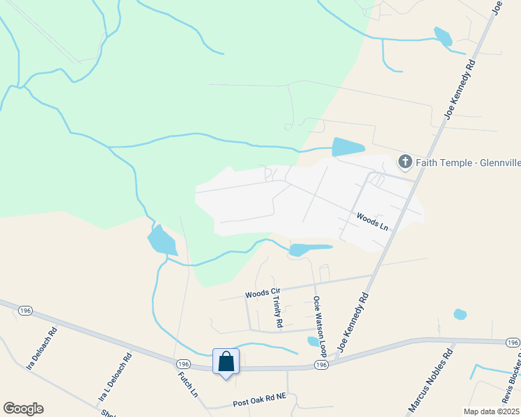 map of restaurants, bars, coffee shops, grocery stores, and more near Jo Jo Drive in Glennville